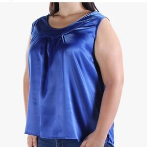 Kasper Women's Celeste Blue Sleeveless Scoop Neck Casual (2X)